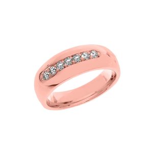 Men's Diamond Embellished Letterbox Ring in 9ct Rose Gold