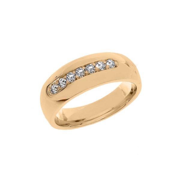 Men's Diamond Embellished Letterbox Ring in 9ct Gold