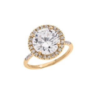 CZ Engagement Ring in 9ct Gold