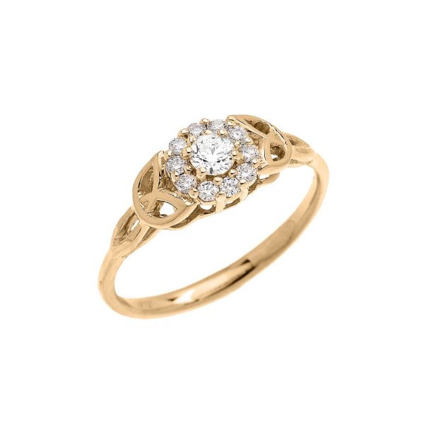 Diamond Trinity Knot Engagement Ring, 0.15 ct in 9ct Gold