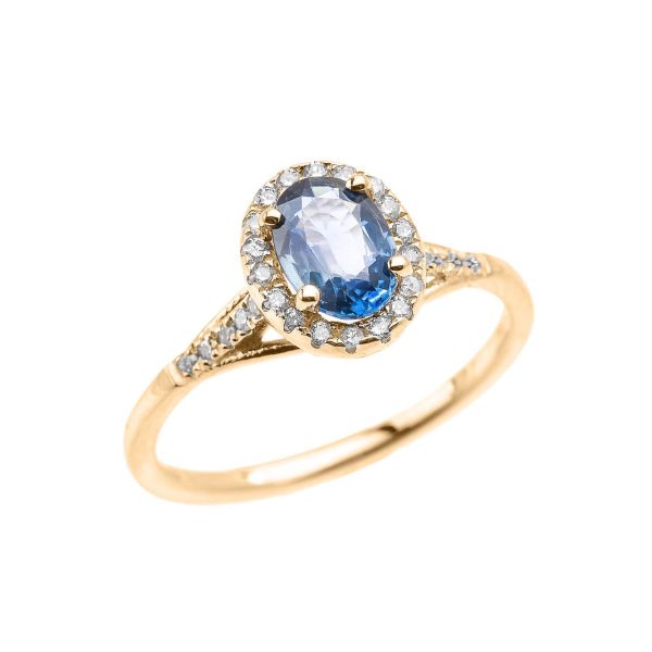 Kanchanaburi Sapphire & Diamond Halo Ring in 9ct Gold