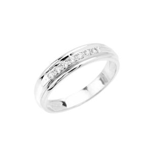 Diamond Accent Half Eternity Wedding Ring in 9ct White Gold