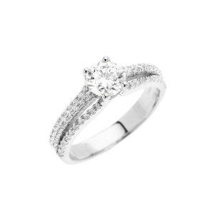 CZ Modern Micro Pavé Engagement Ring in 9ct White Gold