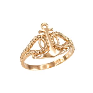 Textured Anchor Ring in 9ct Gold