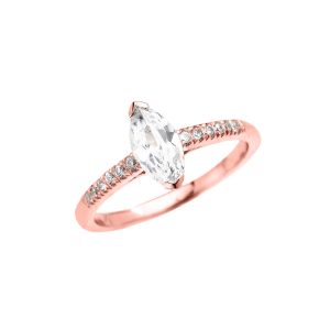 CZ & Diamond Spellbound Embellished Gemstone Engagement Ring in 9ct Rose Gold