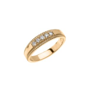 CZ Elegant Wedding Ring in 9ct Gold