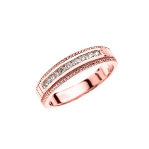 Diamond Wedding Ring in 9ct Rose Gold