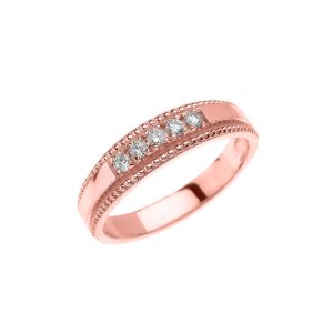 CZ Elegant Wedding Ring in 9ct Rose Gold