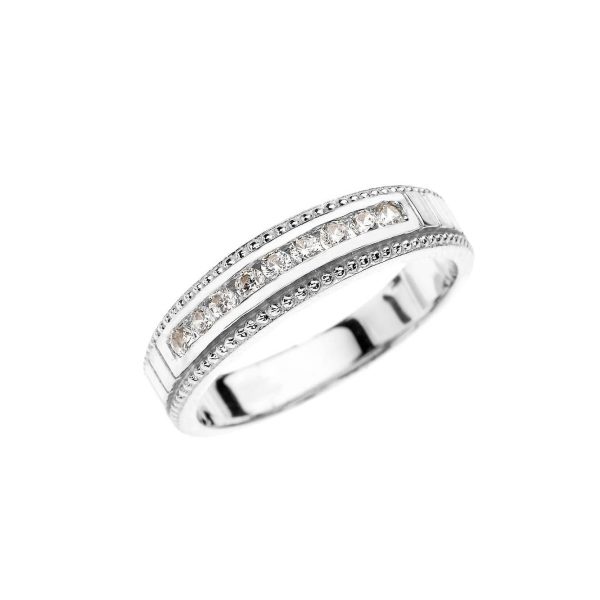 Diamond Wedding Ring in 9ct White Gold