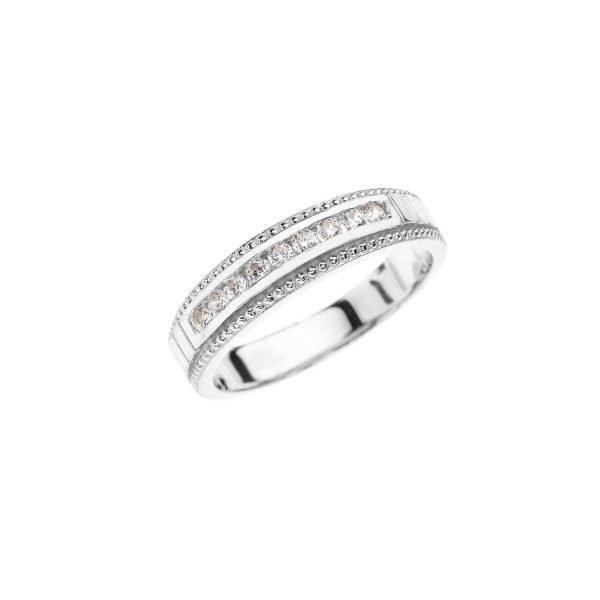 Diamond Wedding Ring in 9ct White Gold