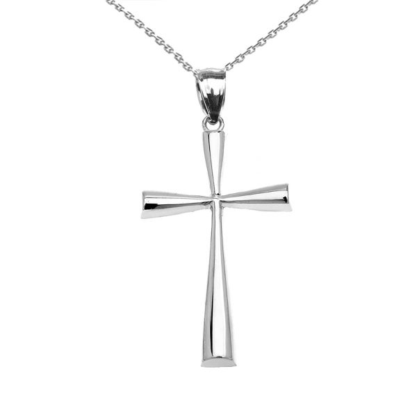 Classic Cross Pendant Necklace in Sterling Silver