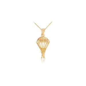 Men's Parachute Skydiving Pendant Necklace in 9ct Gold