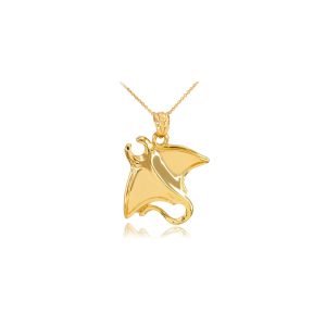 Stingray Pendant Necklace in 9ct Gold