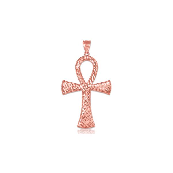 Ankh Cross Egyptian Pendant Necklace in 9ct Rose Gold