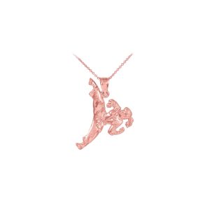 Men's Karate Action Pendant Necklace in 9ct Rose Gold