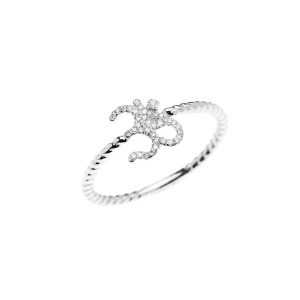 Diamond Embellished Ohm Rope Ring in 9ct White Gold