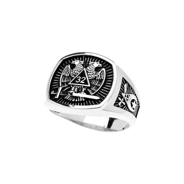 Men's Shriners Masonic Ring in Sterling Silver