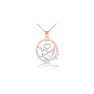 Charm Pendant Necklace in 9ct Two-Tone Rose Gold