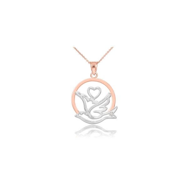 Charm Pendant Necklace in 9ct Two-Tone Rose Gold