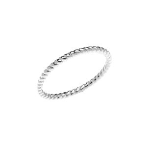 Stackable Twisted Rope Ring in 9ct White Gold