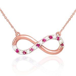 Diamond Infinity Pendant Necklace in 9ct Rose Gold