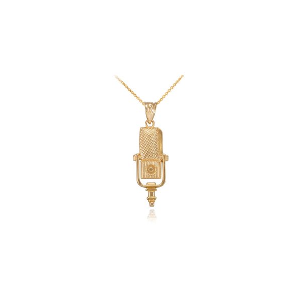 Studio Mic Pendant Necklace in 9ct Gold