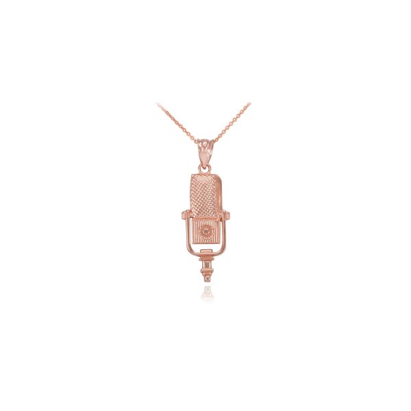 Studio Mic Pendant Necklace in 9ct Rose Gold