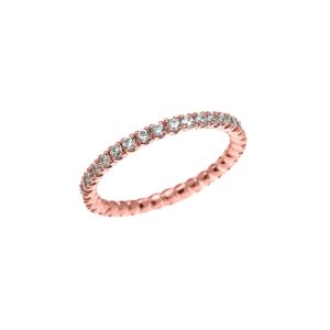 Diamond Stackable Wedding Ring in 9ct Rose Gold