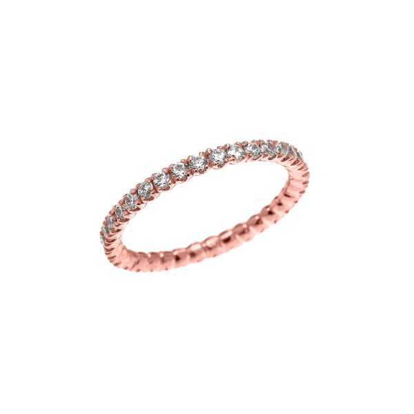 Diamond Stackable Wedding Ring in 9ct Rose Gold