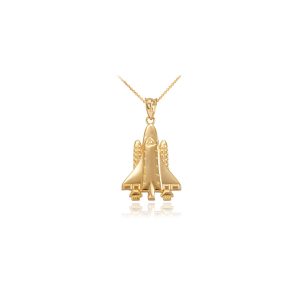 Men's Spaceship Pendant Necklace in 9ct Gold