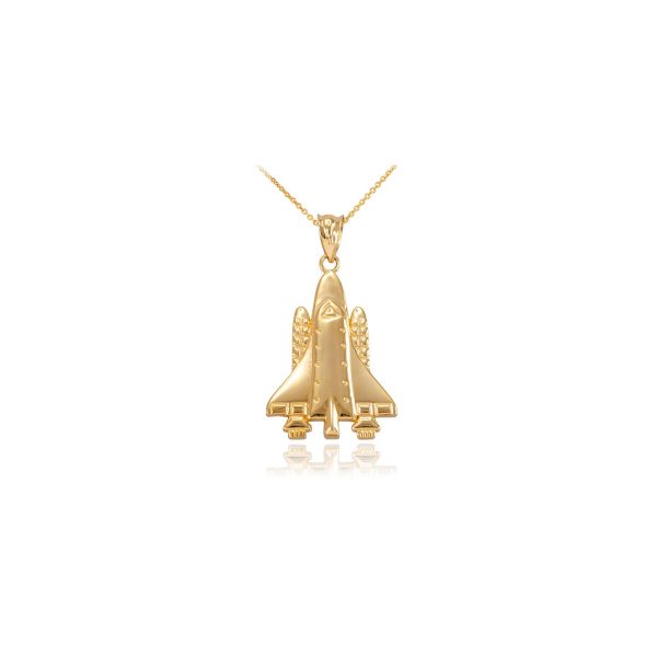 Men's Spaceship Pendant Necklace in 9ct Gold