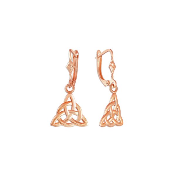 Triquetra Trinity Knot Earrings in 9ct Rose Gold