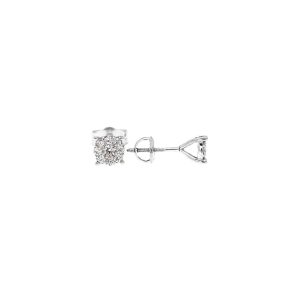 Diamond Classic Stud Earrings in 9ct White Gold, Small