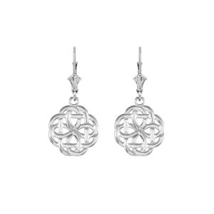 Trinity Knot Earrings in 9ct White Gold