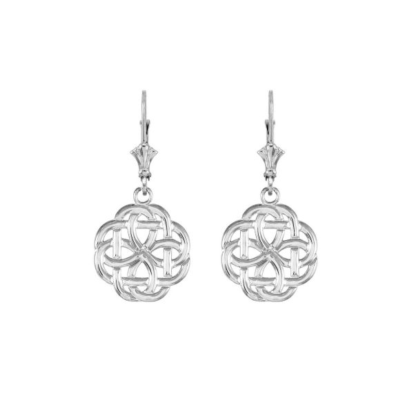 Trinity Knot Earrings in 9ct White Gold