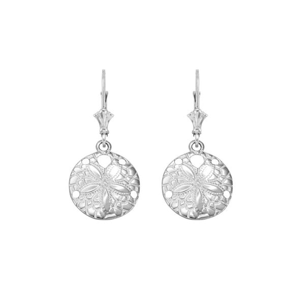 Sand Dollar Drop Earrings in Sterling Silver