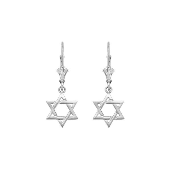 David's Star Drop Earrings in Sterling Silver