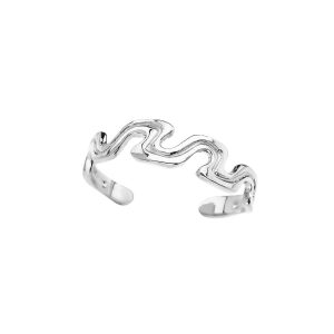 Wave Design Toe Ring in 9ct White Gold