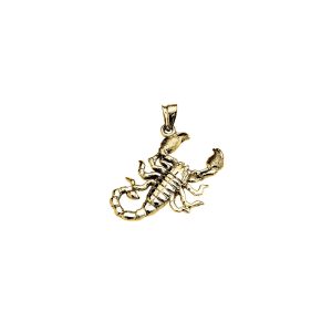 Men's Detailed Sideways Scorpion Pendant Necklace in 9ct Gold