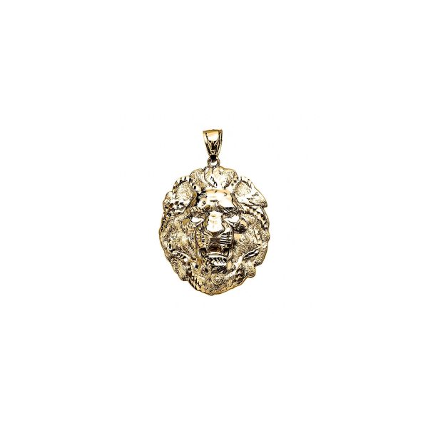 Men's Roaring Lion Pendant Necklace in 9ct Gold