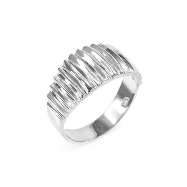 Chunky Dome Textured Ring in Sterling Silver