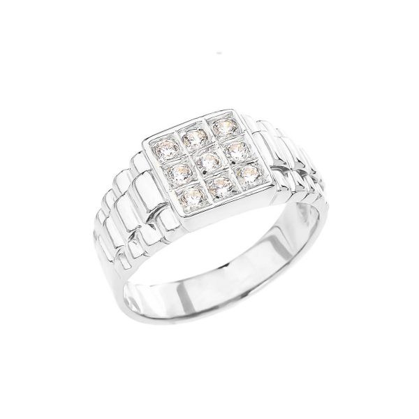 Men's CZ Ring in Sterling Silver