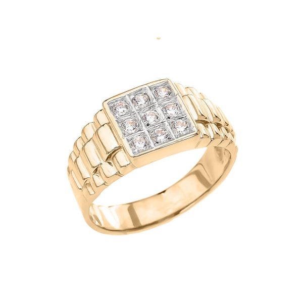 Men's CZ Ring in 9ct Gold