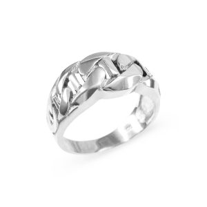 Men's Sleek Mariner Link Ring in Sterling Silver