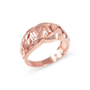 Men's Sleek Mariner Link Ring in 9ct Rose Gold