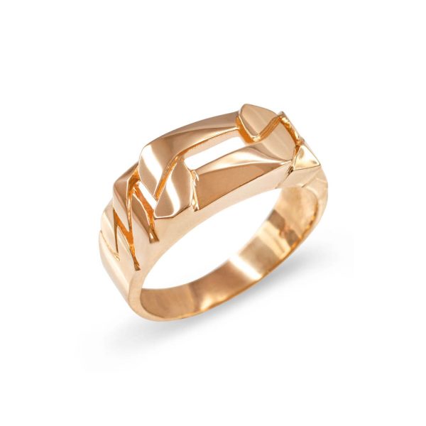 Men's Figaro Ring in 9ct Gold