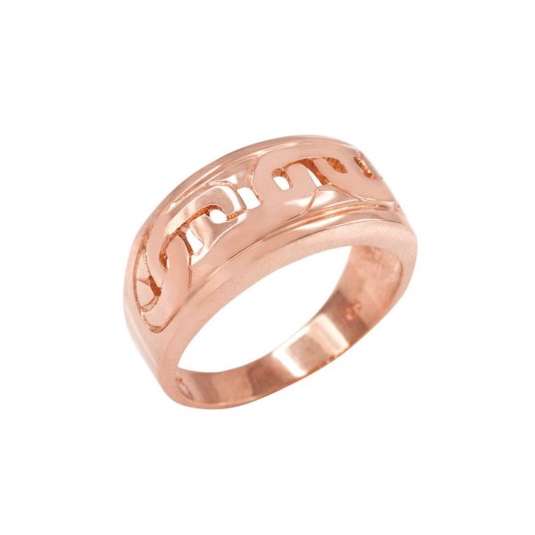 Men's Mariner Link Pattern Ring in 9ct Rose Gold