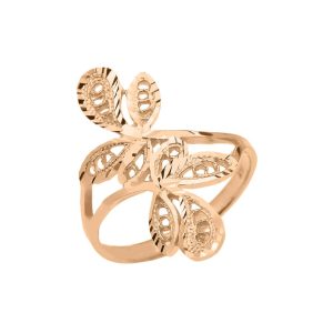 Abstract Filigree Leaf Ring in 9ct Gold