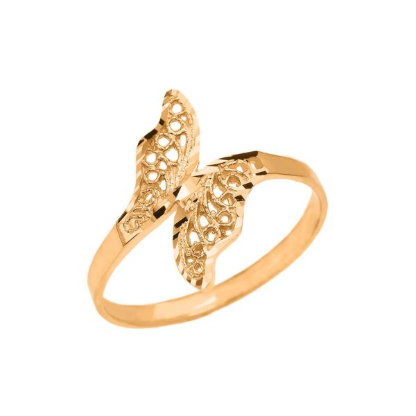 Subtle Leaf Wrap Filigree Ring in 9ct Gold