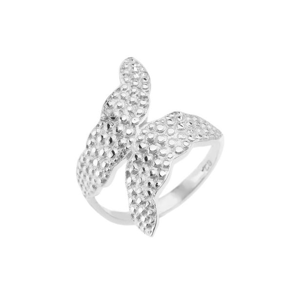 Leaf Wrap Ring in 9ct White Gold